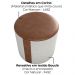 Puff Redondo Copenhage Corano Marrom Boucle Natural Milani Store