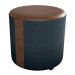 Puff Redondo Copenhage Corano Marrom Veludo Light Chumbo Milani Store