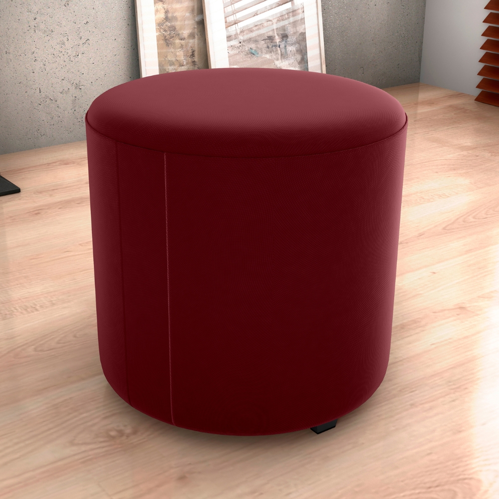 Puff Redondo Copenhage Veludo Maserati Vermelho Milani Store