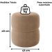 Puff Redondo Decorativo 49X43 cm Paris Boucle Bege Milani Store