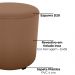 Puff Redondo Decorativo Copenhage 43 cm Veludo Inca Ferrugem Milani Store
