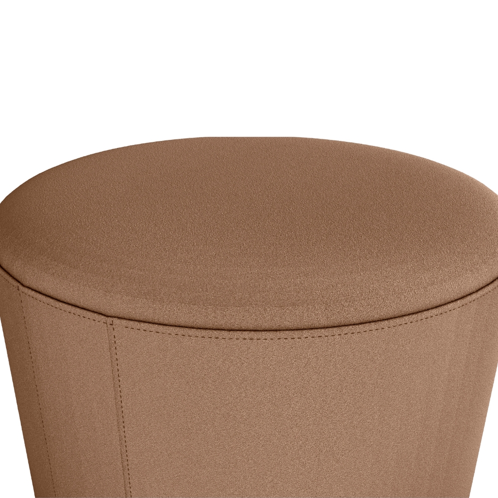 Puff Redondo Decorativo Copenhage 43 cm Veludo Inca Ferrugem Milani Store