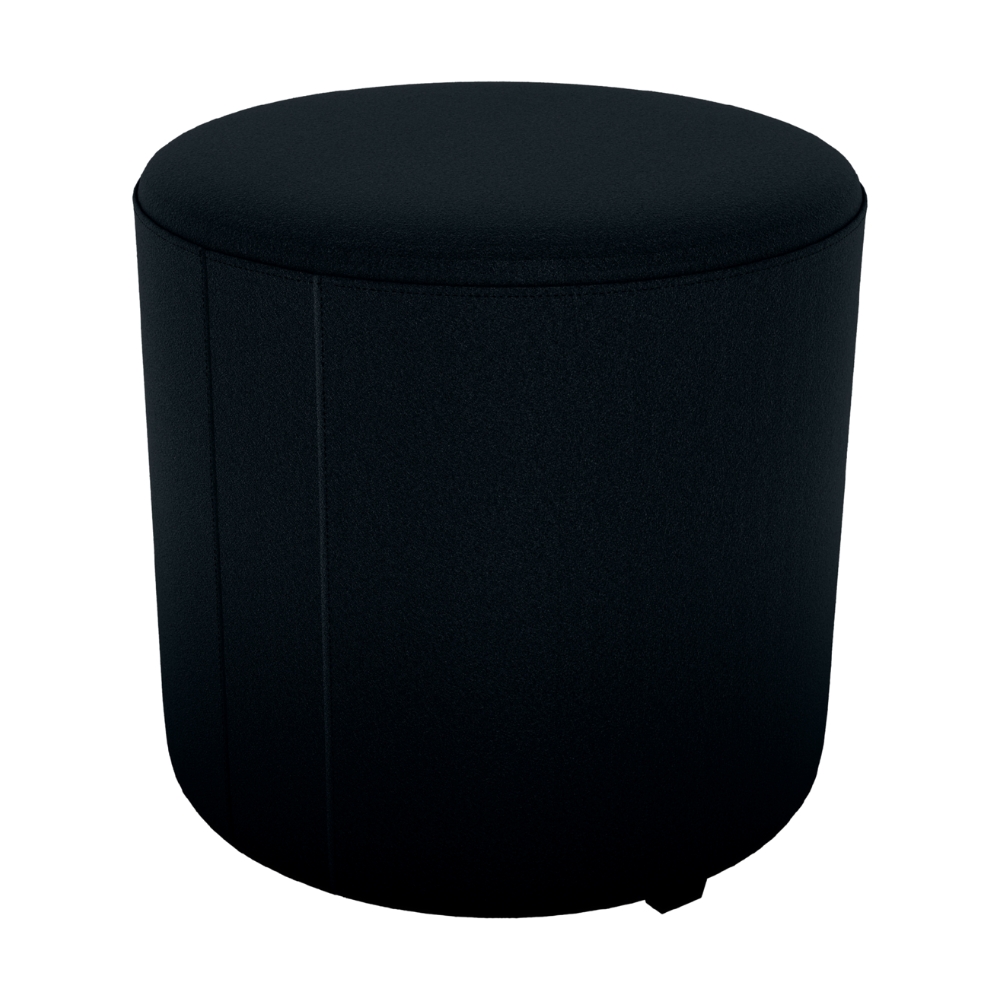 Puff Redondo Decorativo Copenhage 43 cm Veludo Inca Preto Milani Store