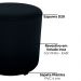 Puff Redondo Decorativo Copenhage 43 cm Veludo Inca Preto Milani Store