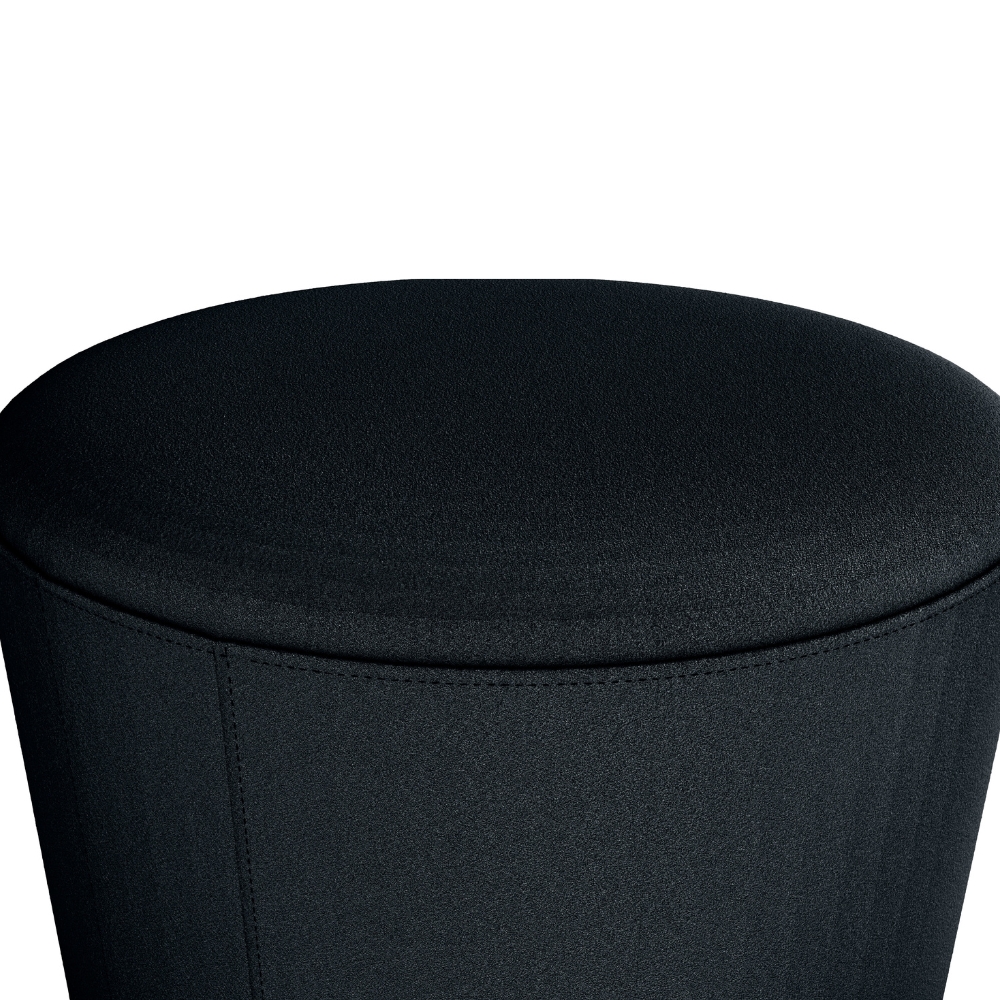Puff Redondo Decorativo Copenhage 43 cm Veludo Inca Preto Milani Store