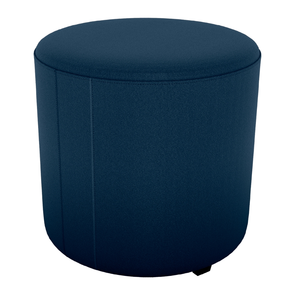 Puff Redondo Decorativo Copenhage 43x43 cm Veludo Azul Milani Store
