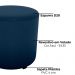 Puff Redondo Decorativo Copenhage 43x43 cm Veludo Azul Milani Store