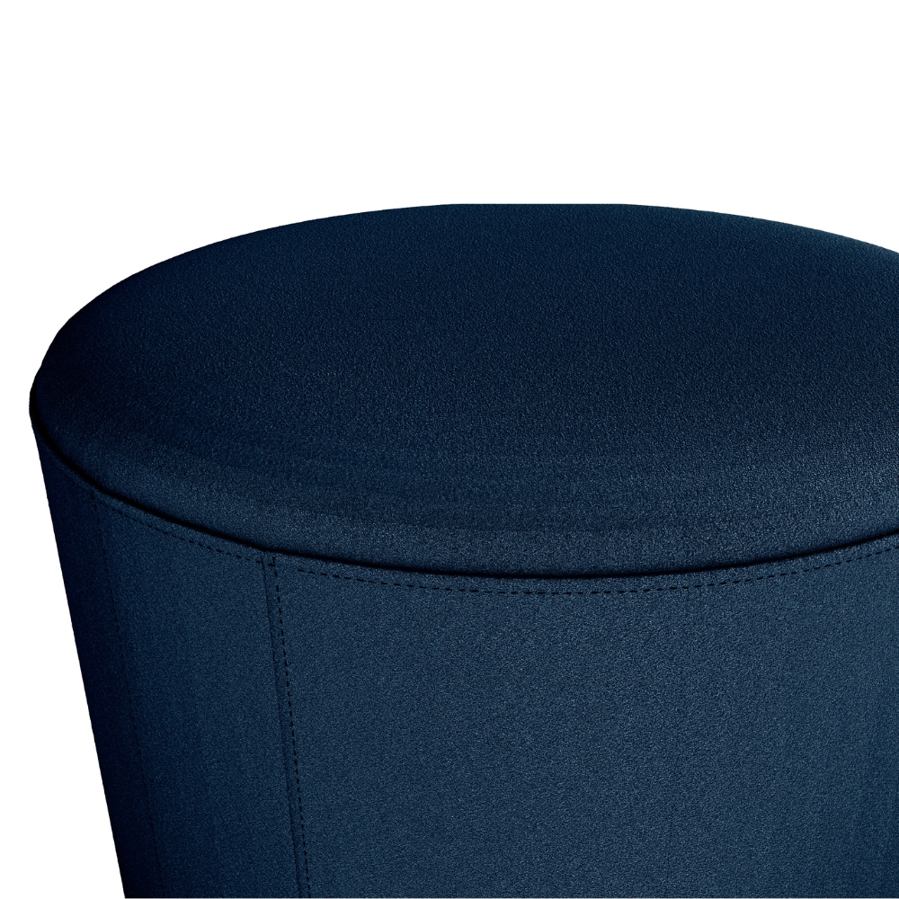 Puff Redondo Decorativo Copenhage 43x43 cm Veludo Azul Milani Store