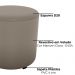 Puff Redondo Decorativo Copenhage 43x43 cm Veludo Marrom Claro Milani Store