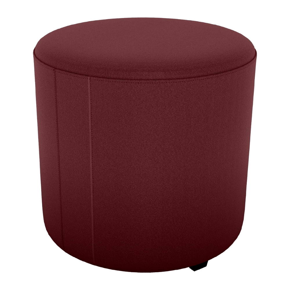 Puff Redondo Decorativo Copenhage 43x43 cm Veludo Vermelho Milani Store