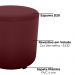 Puff Redondo Decorativo Copenhage 43x43 cm Veludo Vermelho Milani Store