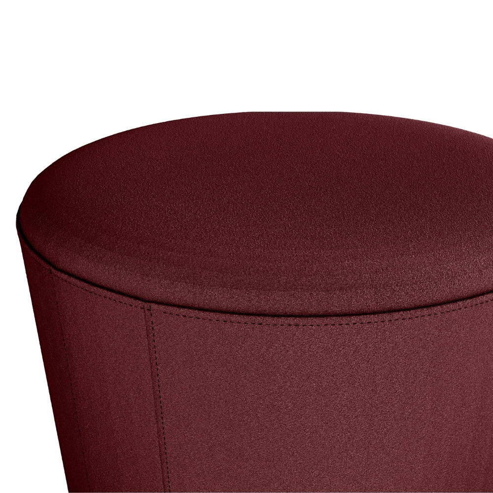 Puff Redondo Decorativo Copenhage 43x43 cm Veludo Vermelho Milani Store