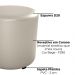 Puff Redondo Decorativo Copenhage Corano Bege Milani Store