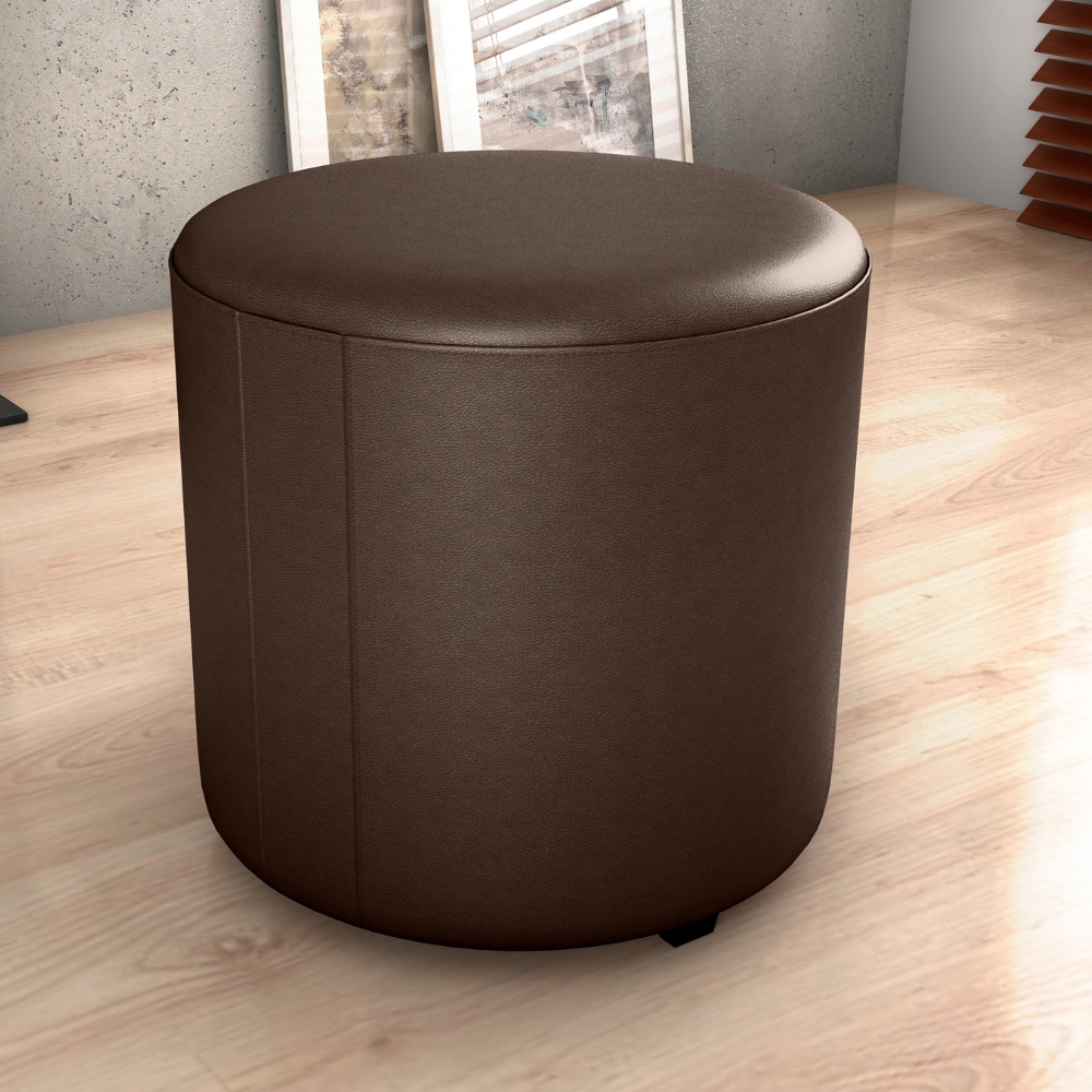 Puff Redondo Decorativo Copenhage Corano Marrom Milani Store
