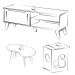 Rack 60 Pol Mesa Centro e Apoio Sala LOP4 Carvalho Off White ARLY