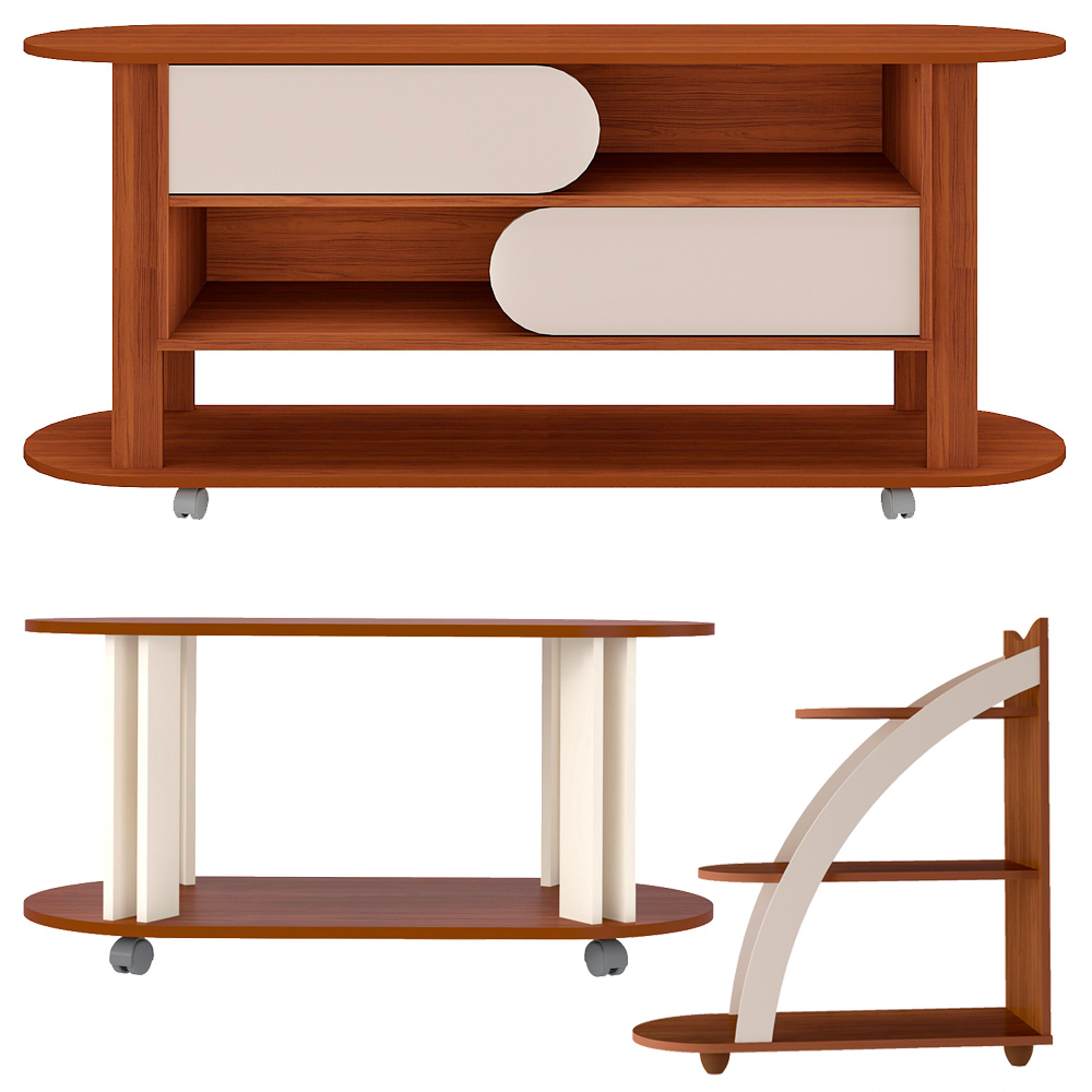 Rack 65 Pol Mesa Centro e Apoio Sala MA4 Cedro Off White ARLY