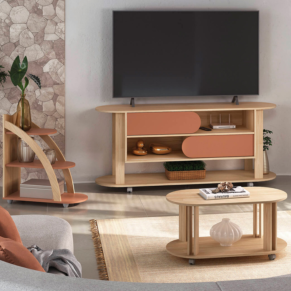 Rack 65 Pol Mesa Centro e Apoio Sala MA4 Naturale Terracota ARLY