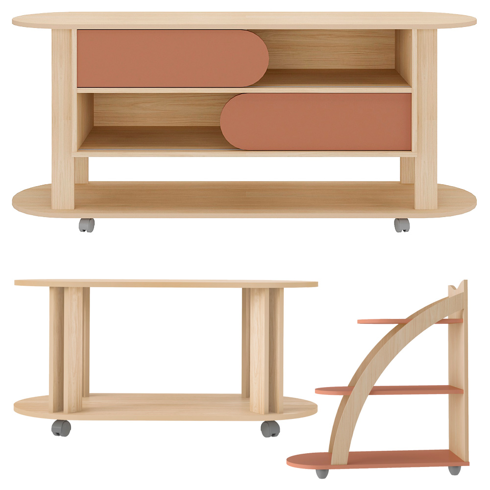 Rack 65 Pol Mesa Centro e Apoio Sala MA4 Naturale Terracota ARLY
