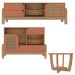 Rack 75 Pol Buffet e Mesa de Centro NAC4 Carvalho Terracota ARLY