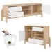Rack 75 Pol Buffet e Mesa de Centro NAC4 Naturale Branco ARLY