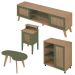 Rack 75 Pol Buffet e Mesas para Sala CO4 Carvalho Menta ARLY
