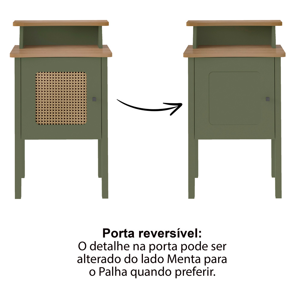 Rack 75 Pol Buffet e Mesas para Sala CO4 Carvalho Menta ARLY