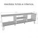 Rack Bancada 160 cm Para Tv 65 Pol DEN 3900 Off White Nature PLLA