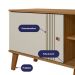 Rack Bancada 160 cm Para Tv 65 Pol DEN 3900 Off White Nature PLLA