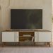 Rack Bancada 160 cm Para Tv 65 Pol DEN 3900 Off White Nature PLLA