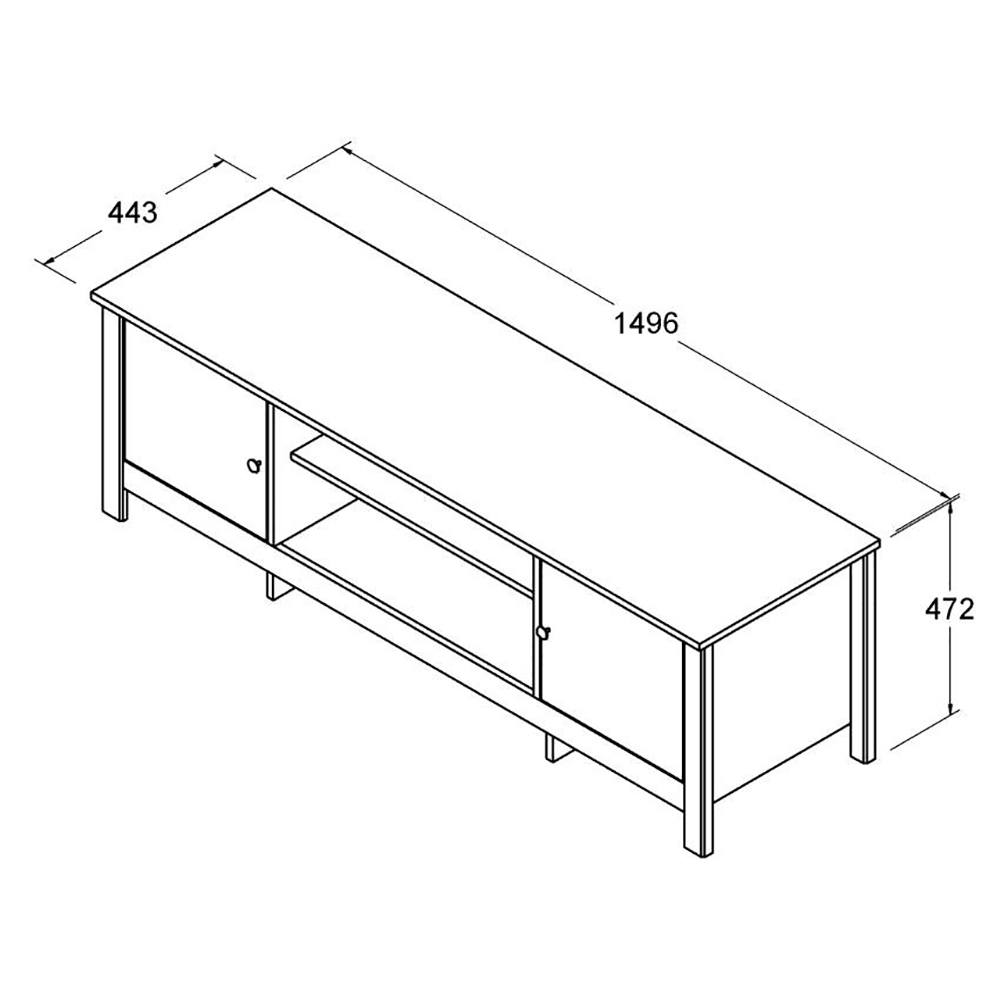 Rack Bancada Para TV 42 Pol 2 Portas 146 cm R606 Branco Dtall