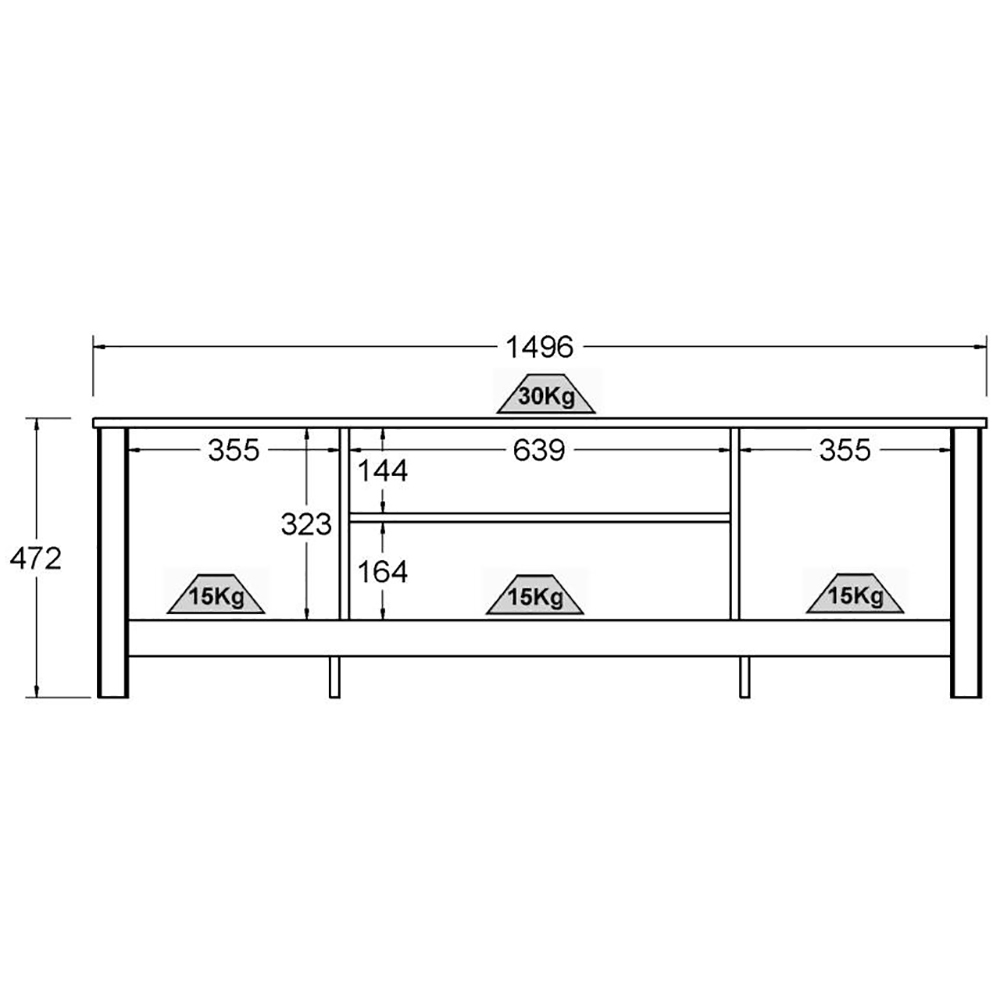 Rack Bancada Para TV 42 Pol 2 Portas 146 cm R606 Branco Dtall