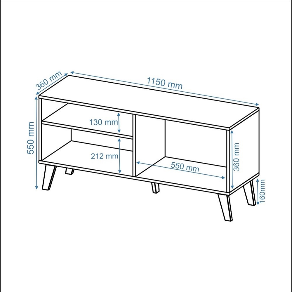 Rack Bancada Para TV 50 Pol 115 cm 6950 Nature Off White PLLA