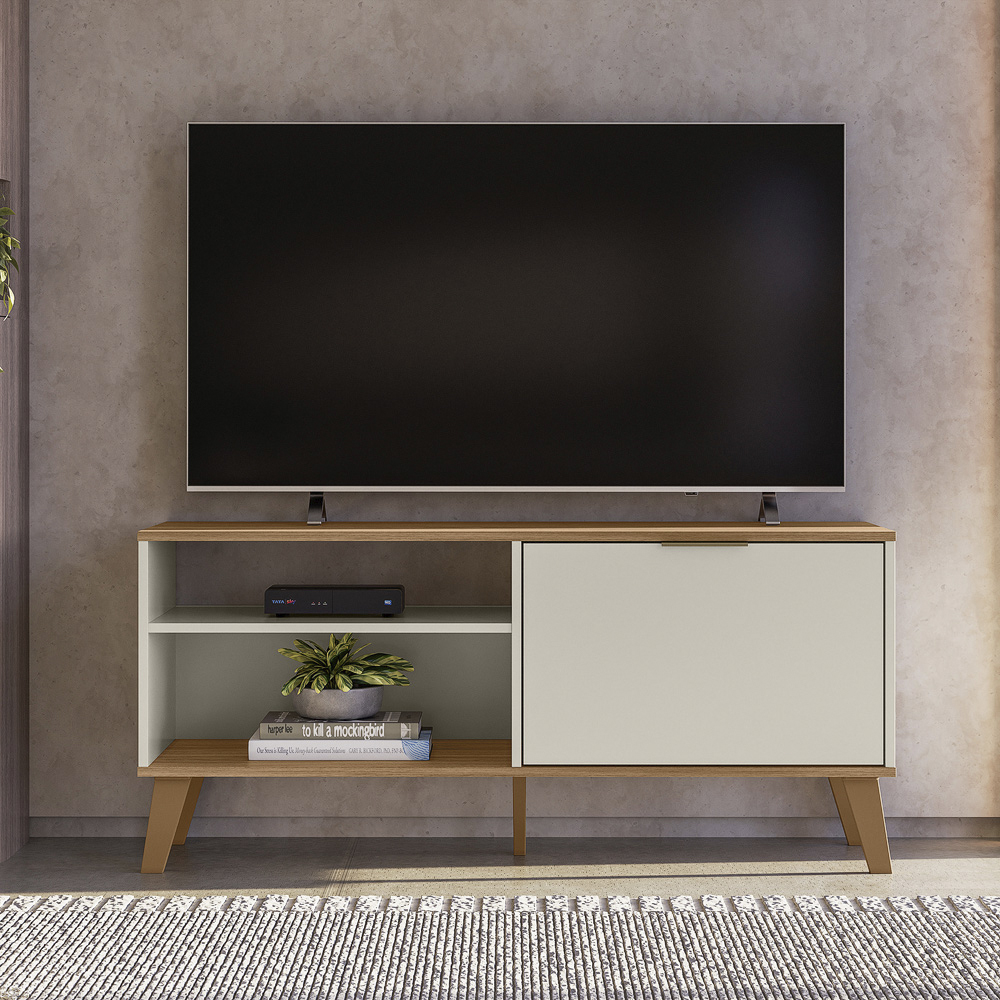 Rack Bancada Para TV 50 Pol 120 cm 6950 Off White Nature PLLA