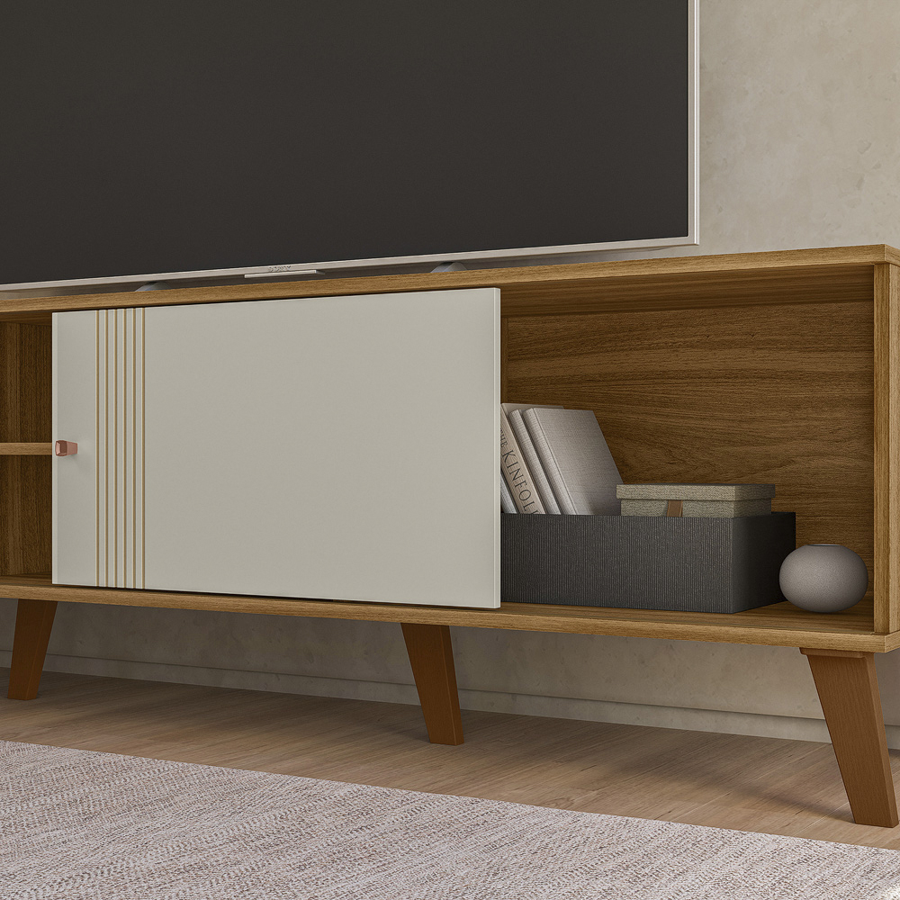 Rack Bancada Para TV 75 Pol 180 cm Denv Nature Off White PLLA