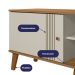 Rack Bancada Para TV 75 Pol 180 cm Denv Off White Nature PLLA