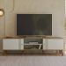 Rack Bancada Para TV 75 Pol 180 cm Denv Off White Nature PLLA