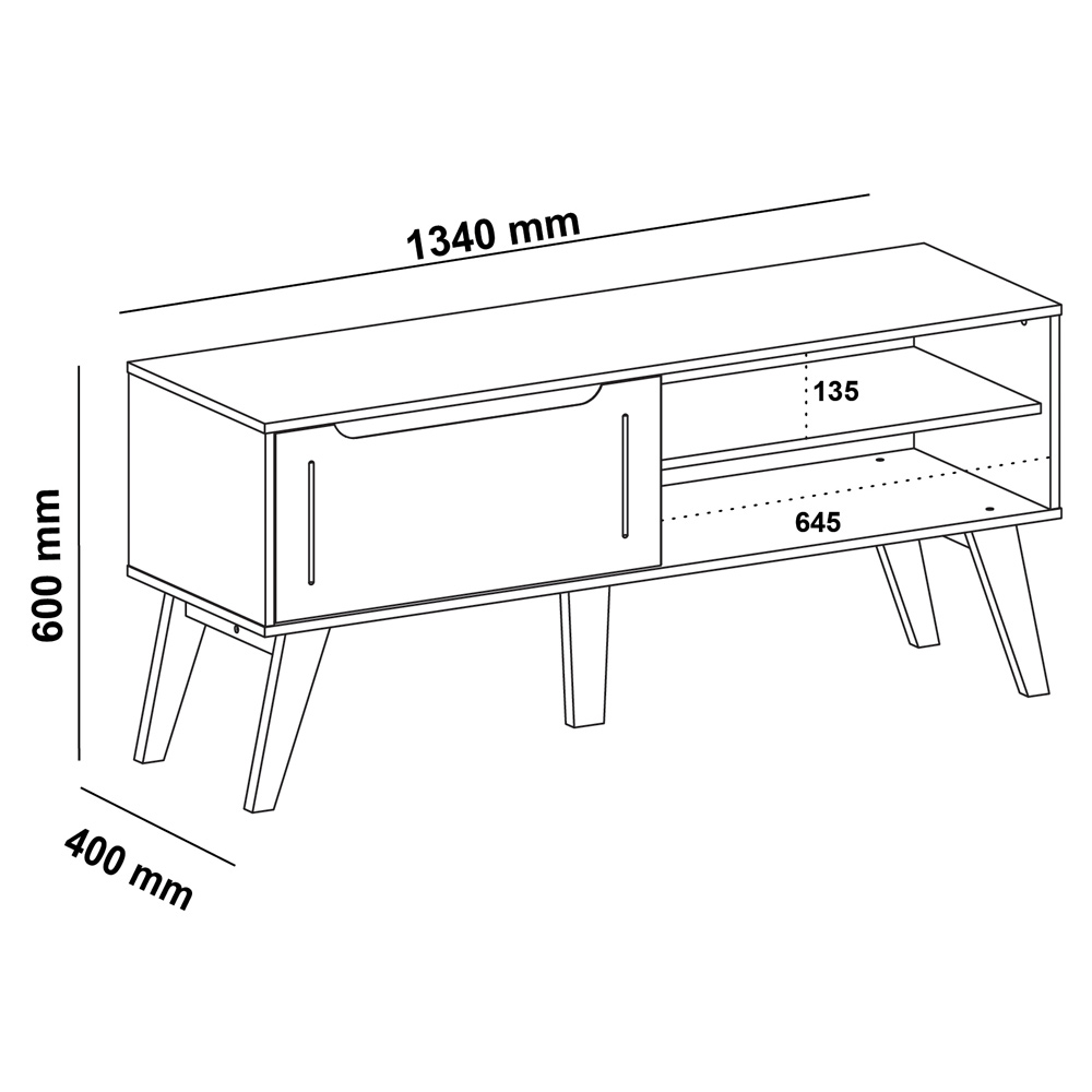 Rack Bancada Para Tv 60 Pol 134 cm 4710 Cinamomo Off White ARLY
