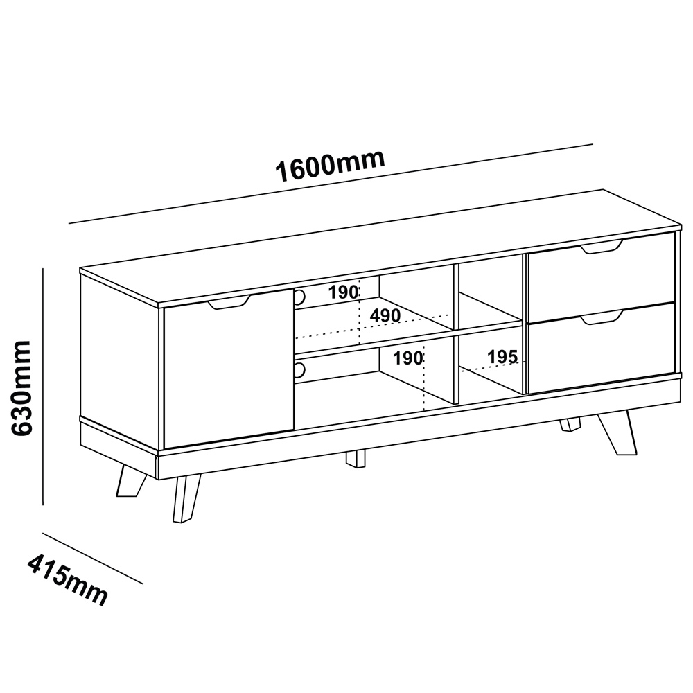 Rack Bancada Para Tv 65 Pol 160 cm 4226 Pinho Off White ARLY