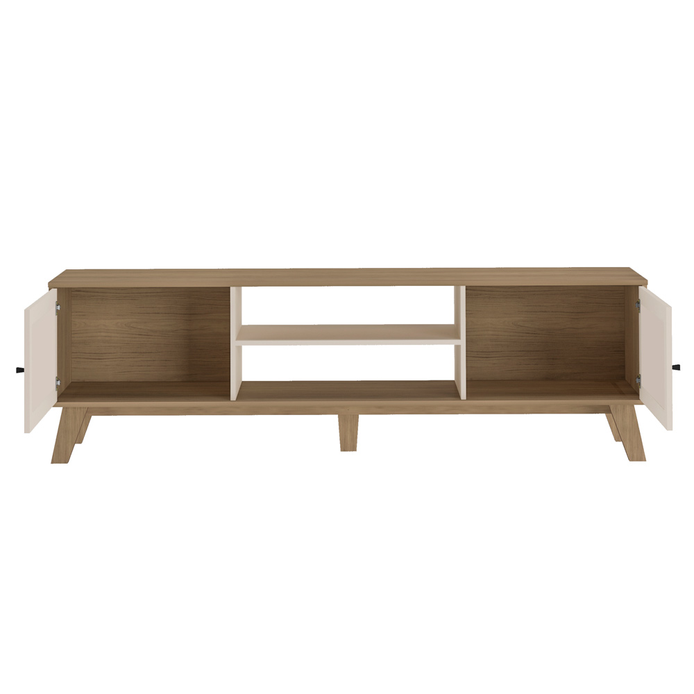 Rack Bancada Para Tv 75 Pol 180 cm 4525 Carvalho Off White ARLY
