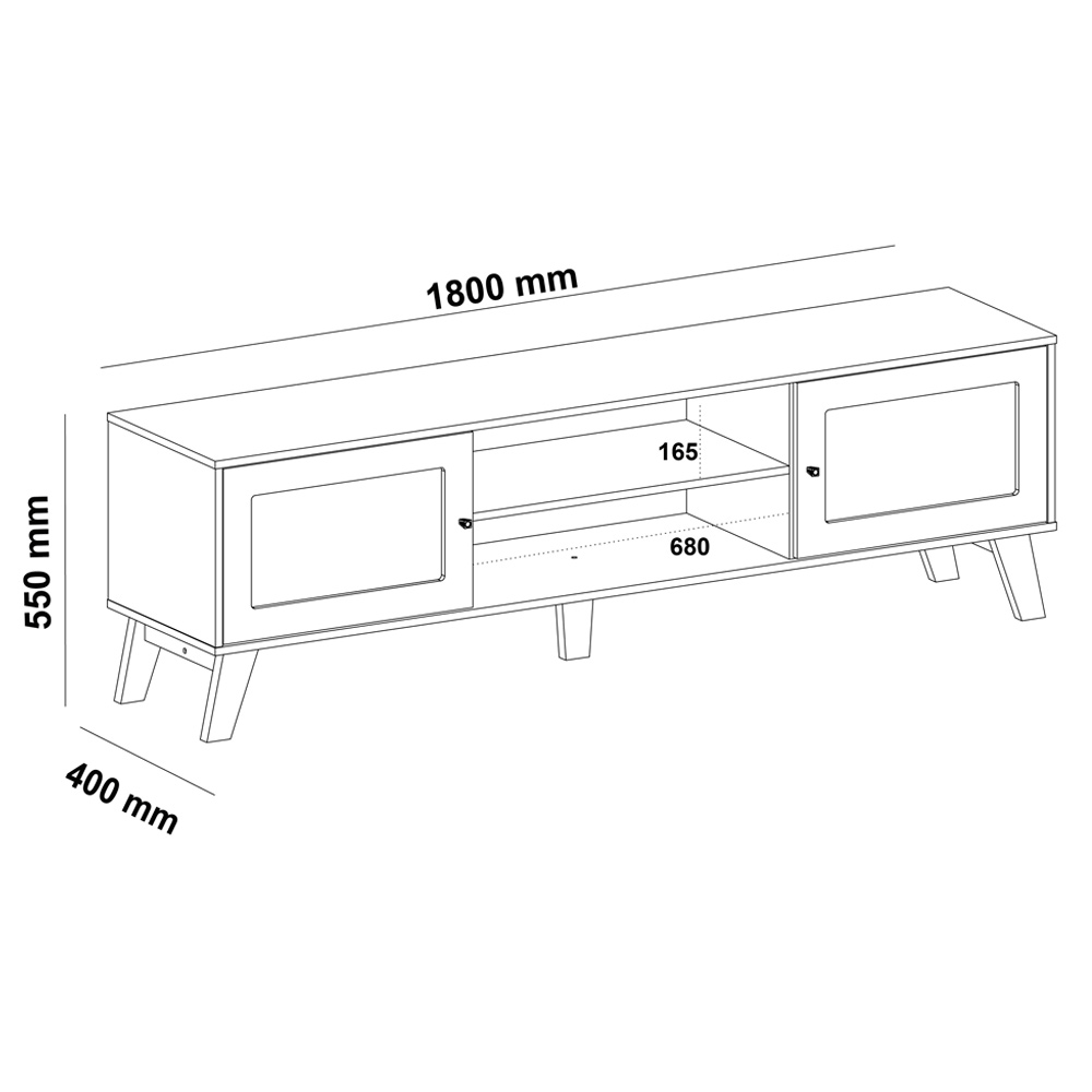 Rack Bancada Para Tv 75 Pol 180 cm 4675 Cinamomo Off White ARLY