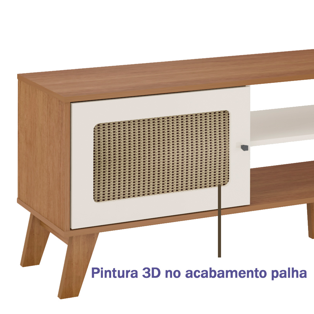 Rack Bancada Para Tv 75 Pol 180 cm 4675 Cinamomo Off White ARLY
