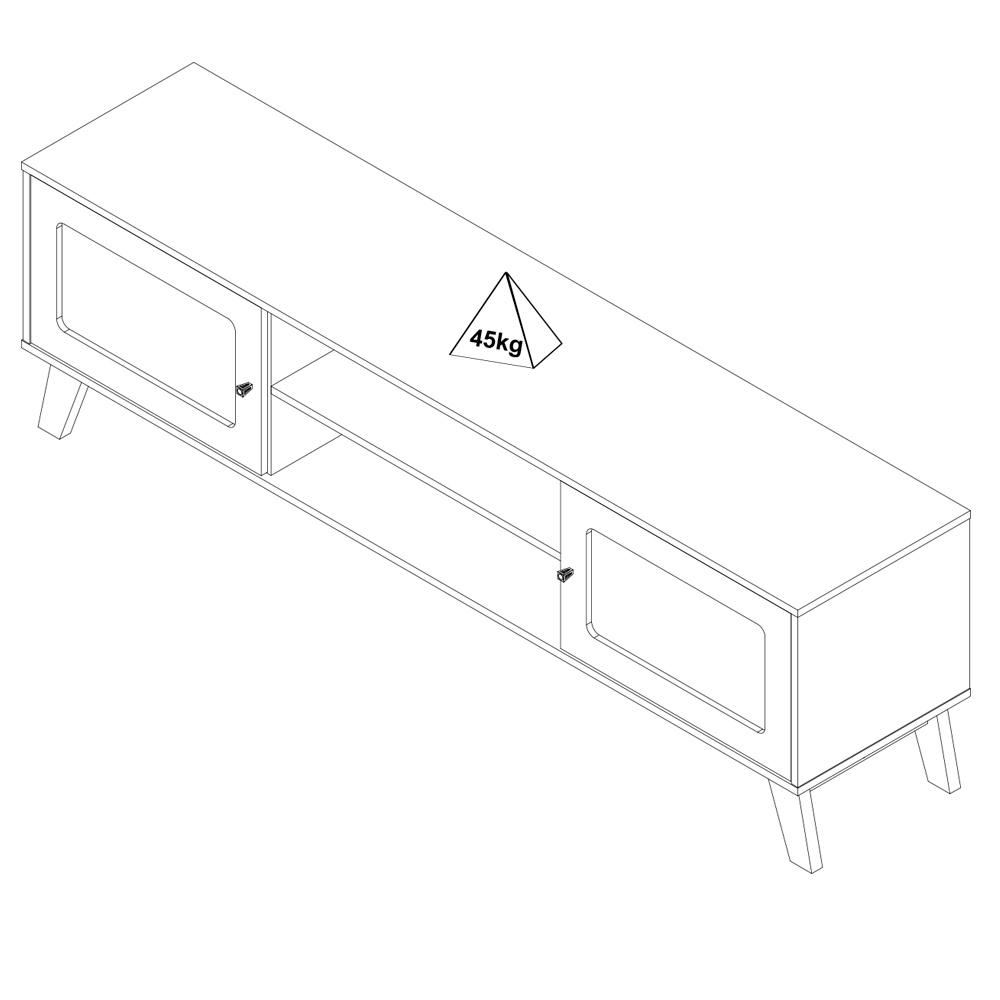 Rack Bancada Para Tv 75 Pol 180 cm 4675 Cinamomo Off White ARLY