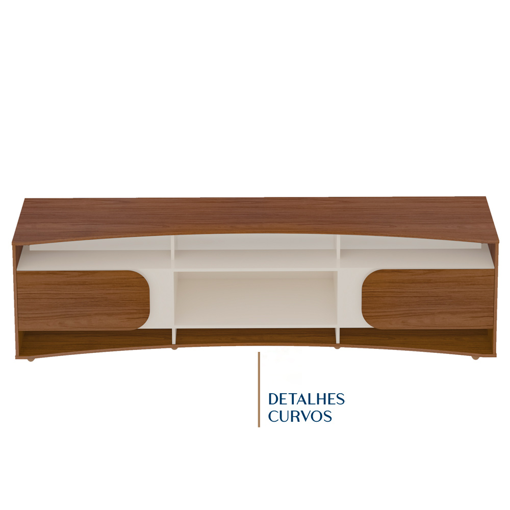 Rack Bancada Para Tv 86 Pol 220 cm 4502 Cedro Off White ARLY