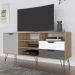 Rack Bancada TV 60 Pol 140 cm Grafite Prata Branco Carvalho ARLY