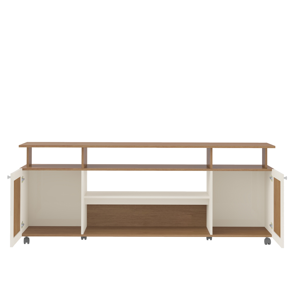 Rack Bancada TV 75 POL 2 Portas 180 cm Cinamomo Off White ARLY