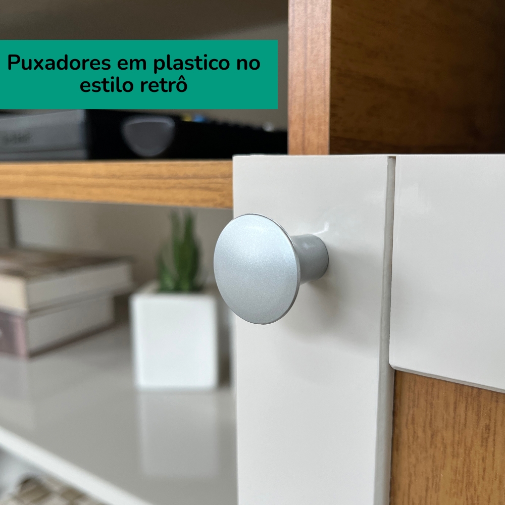 Rack Bancada TV 75 POL 2 Portas 180 cm Cinamomo Off White ARLY