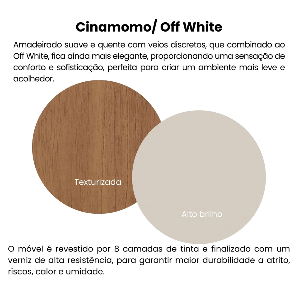 Rack Bancada TV 75 POL 2 Portas 180 cm Cinamomo Off White ARLY