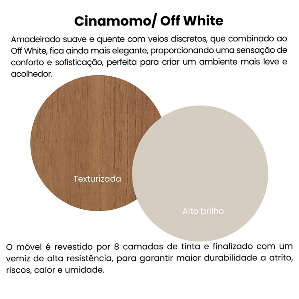 Rack Bancada Tv 65 Pol 160 cm 1P Basculante Cinamomo Off White ARLY