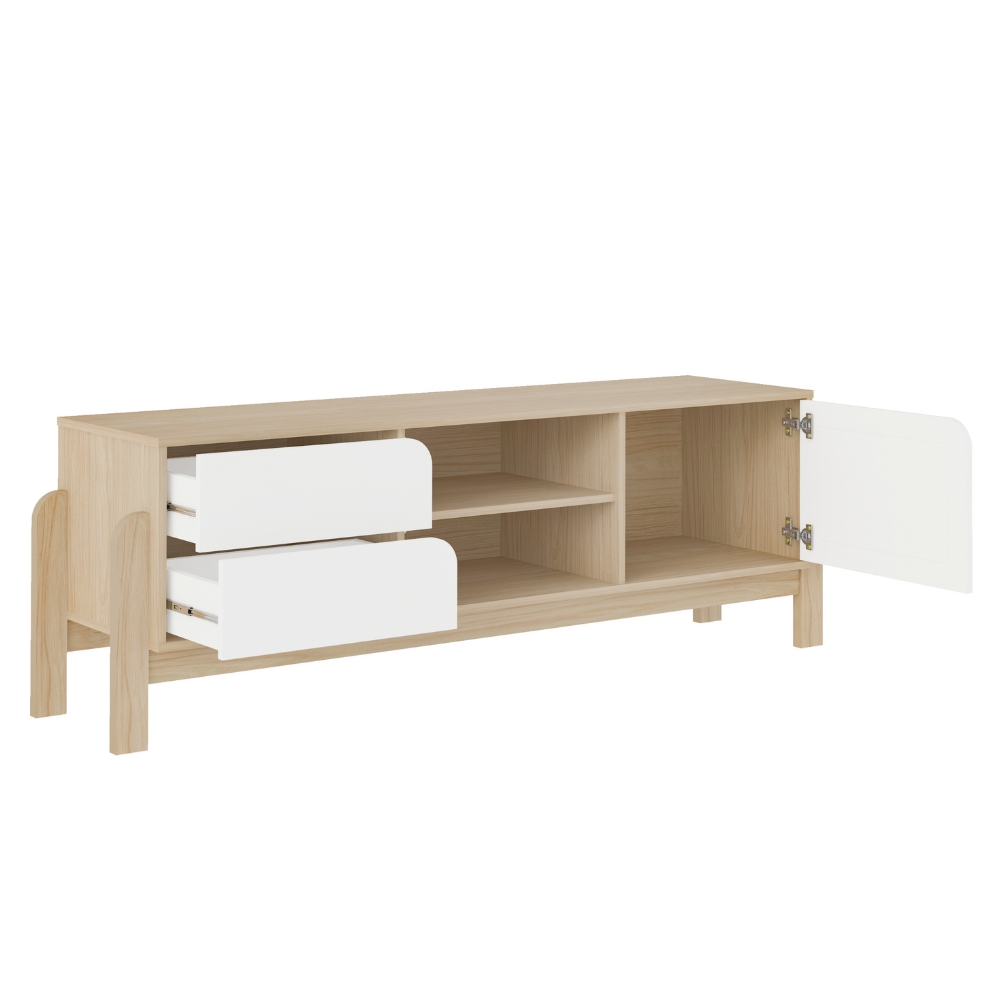 Rack Bancada Tv 65 Pol Nature 160 cm Branco Naturale ARLY