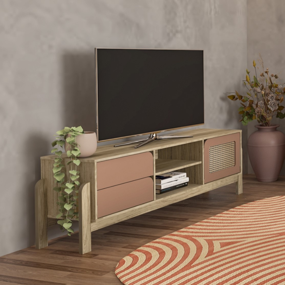 Rack Bancada Tv 65 Pol Nature 160 cm Carvalho Terracota ARLY